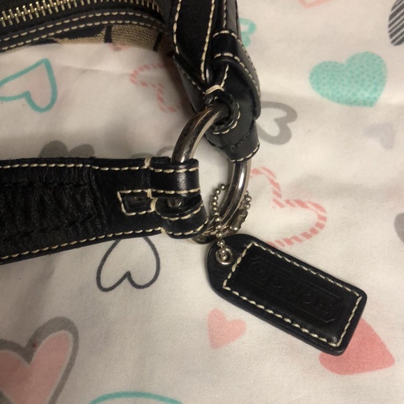 COACH Vintage black and gray signature small hobo style handbag. - Picture 7 of 11